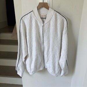NWT Free People FP Movement Embroidered Terry Jacket in White